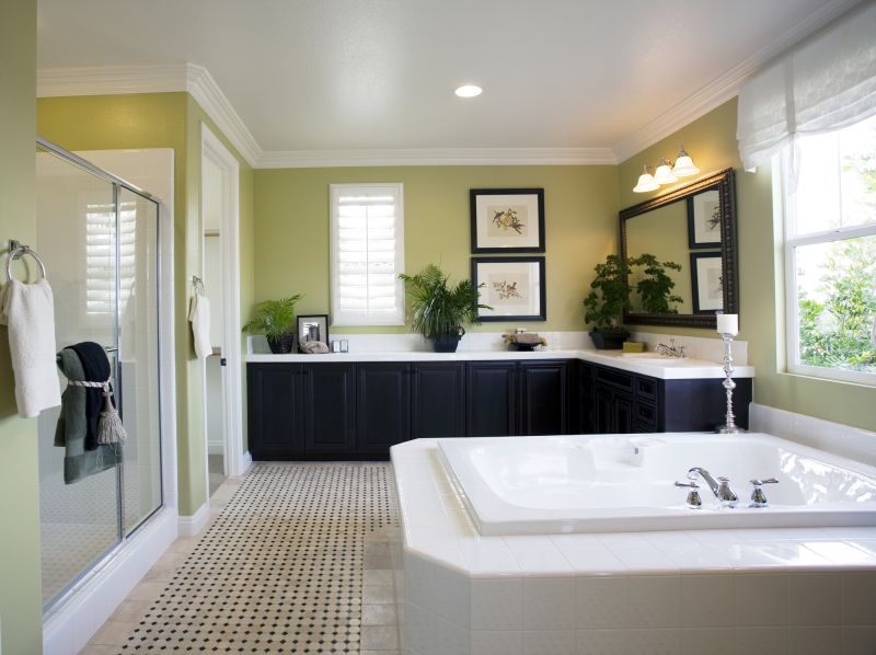 Luxurious soaking tub with ambient lighting